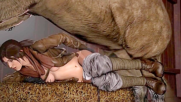 Xxxx Video Katuon Horse Girl - 3D XXX cartoon - Lara Croft having sex in the barn with horse | AREA51.PORN