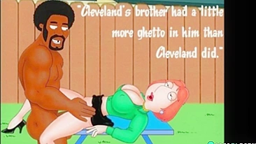 3D cartoon! Lois Griffin Is anal fucked by a black dude in front of Peter