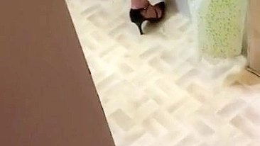 Dude spies on and jerks to his Iranian XXX stepmom in the bathroom