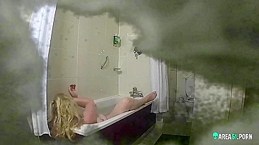 Son Spy Mom Bathing - Son installed spy cam to pry in the bathroom and caught mom masturbating |  AREA51.PORN