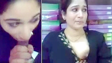 Dessimms - Leaked Desi MMS! Pakistani shop owner having sex with two customers |  AREA51.PORN