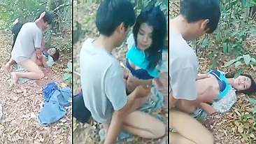 Leaked desi mms: Naughty village college girl fucked outdoor by BF