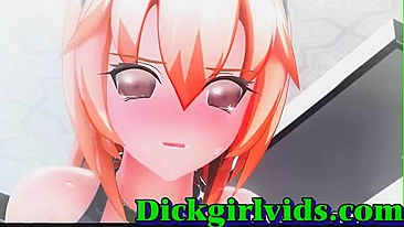 Shemale Hardcore Bareback Sex in Anime, Toon Porn