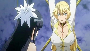Chained Hentai Threesome Gets Squeezed Huge Boobs
