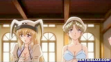 Hentai Co-Eds' Threesome with Lucky Guy's Cock