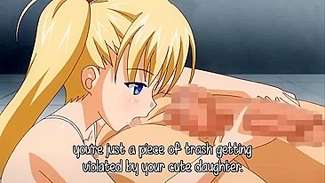 Demon Father Rebuild Tiny blonde girl is going to eat daddy's ass first
