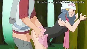 Pokemon hentai porn video showing a sexy girl that gets off with hard sex