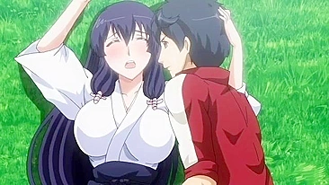This couple gets hot and heavy on the grass in this hardcore hentai porn video