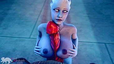 Big alien tits make Liara unforgettable in this porn video with BIG RED DICKS