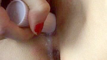Creamy College Teen Homemade Masturbation with Dildo and Orgasmic Squirt