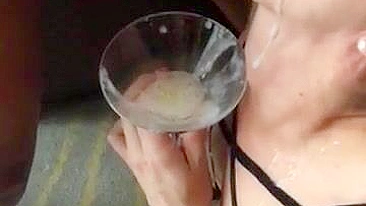 Wild Wife Homemade Bukkake Gangbang with BBC and Cum in Mouth