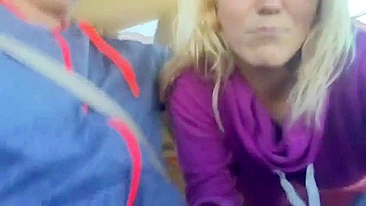 Homemade Car Blowjob with Cum Swallow by Hot Blonde Girlfriend
