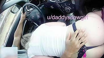 Homemade Car Blowjob with Cum Swallowing