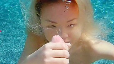 Homemade Water Play with Cumshots - Amateur Asian Blondes
