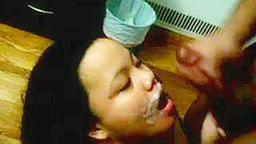 Amateur Filipina Wife Double Facial Threesome with Blowjob and Cumshot