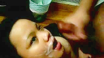 Amateur Filipina Wife Double Facial Threesome with Blowjob and Cumshot