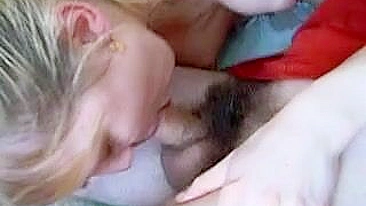 Blonde Russian Anal Threesome with Double Penetration and Cream Pie